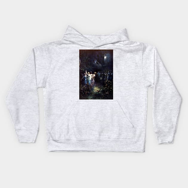 A Midsummer Night's Dream - Gustave Dore Kids Hoodie by forgottenbeauty